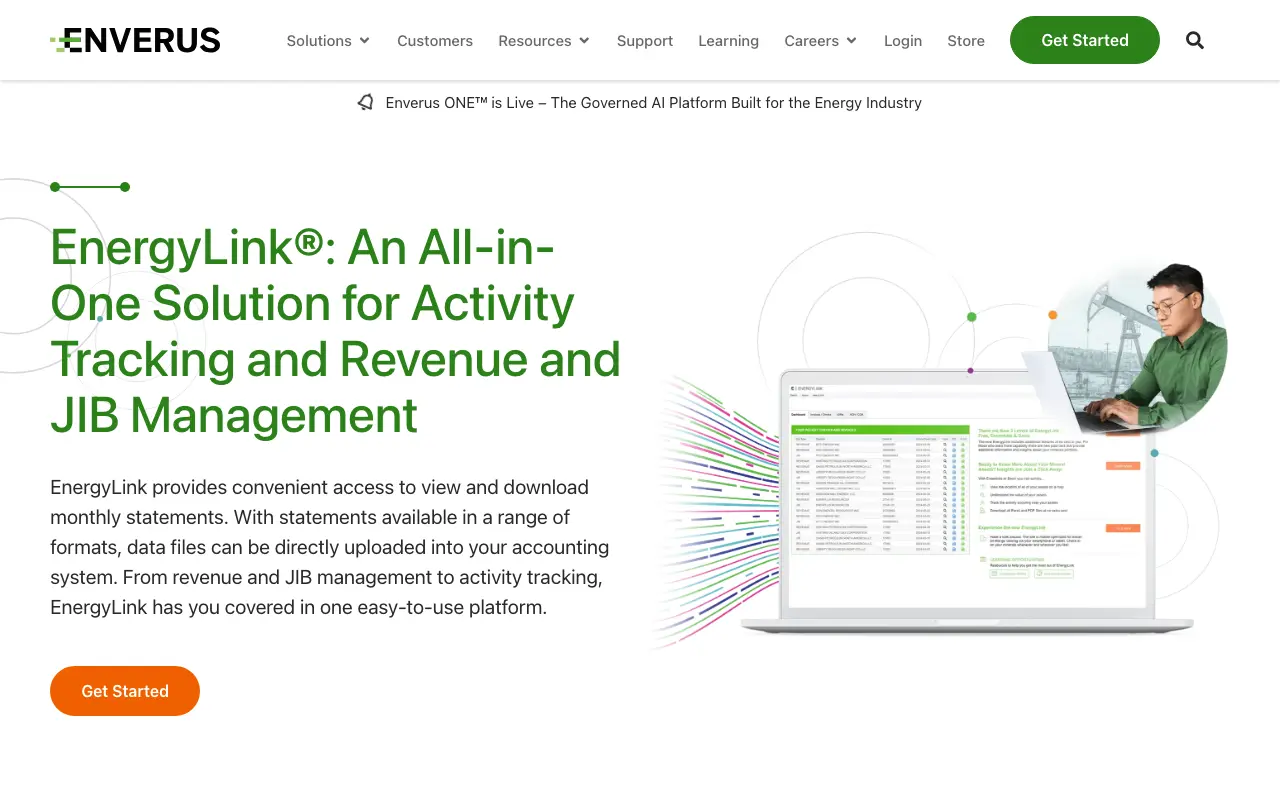 Screenshot of the EnergyLink website