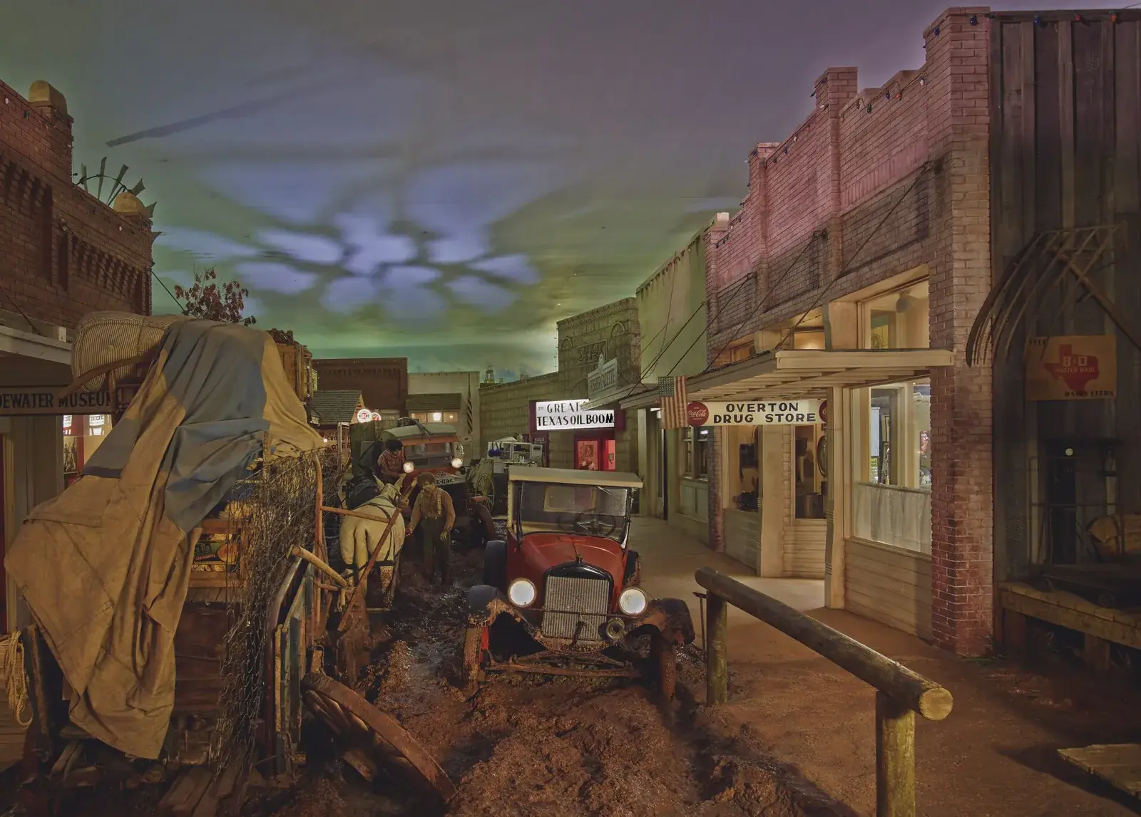 A recreated boomtown street at the East Texas Oil Museum in Kilgore, Texas