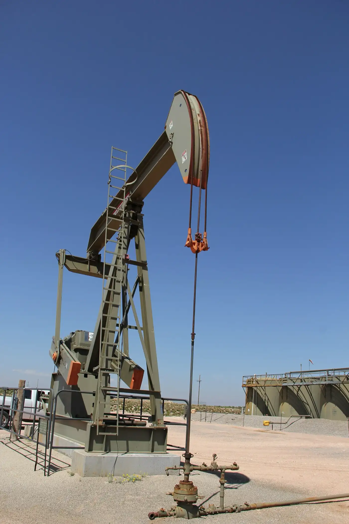 Oil and gas in New Mexico: a pumpjack at a well site southwest of Farmington, New Mexico