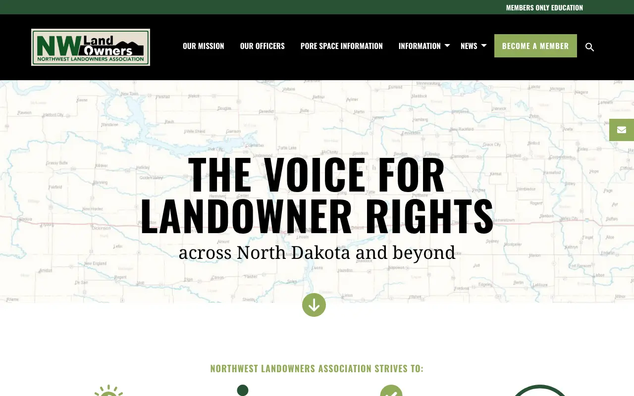 Screenshot of the Northwest Landowners Association website